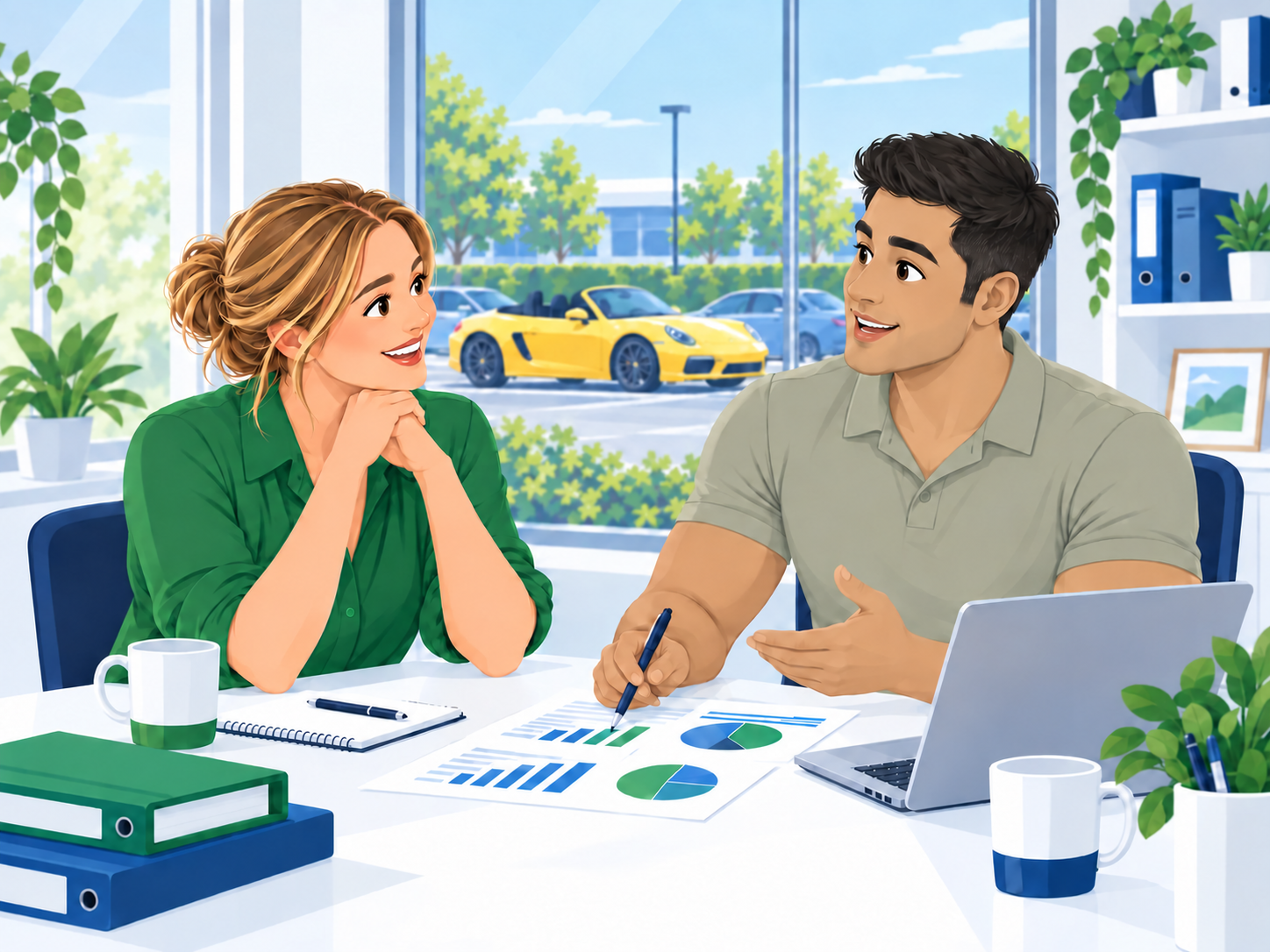 Illustration of a client speaking with an accountant
